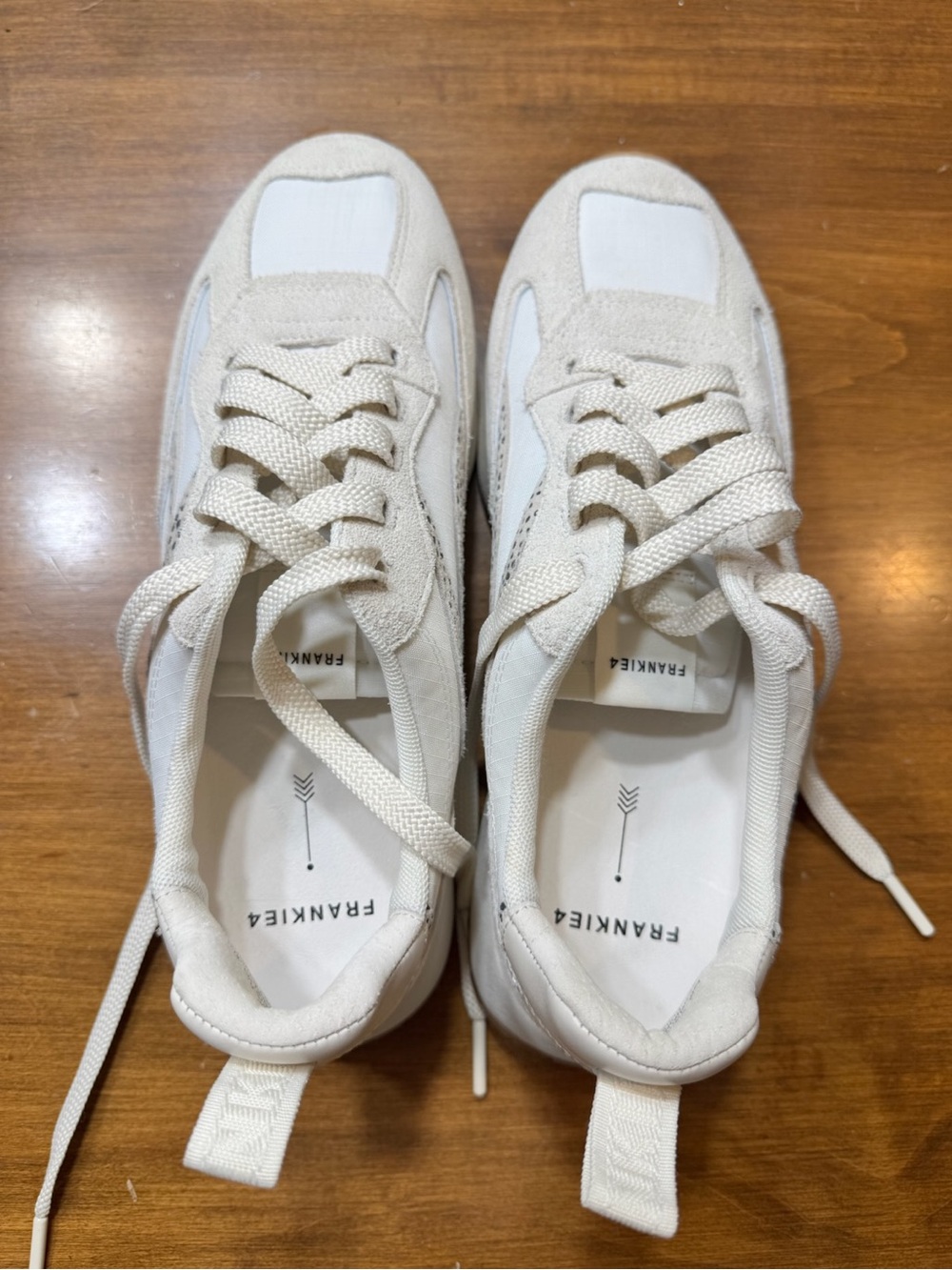 Women’s Cream/White Leather & Suede Trainers